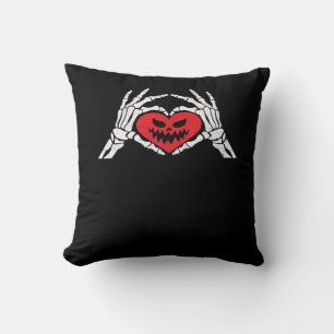 Coussin Skeleton Met Un Coeur Halloween Éffrayant