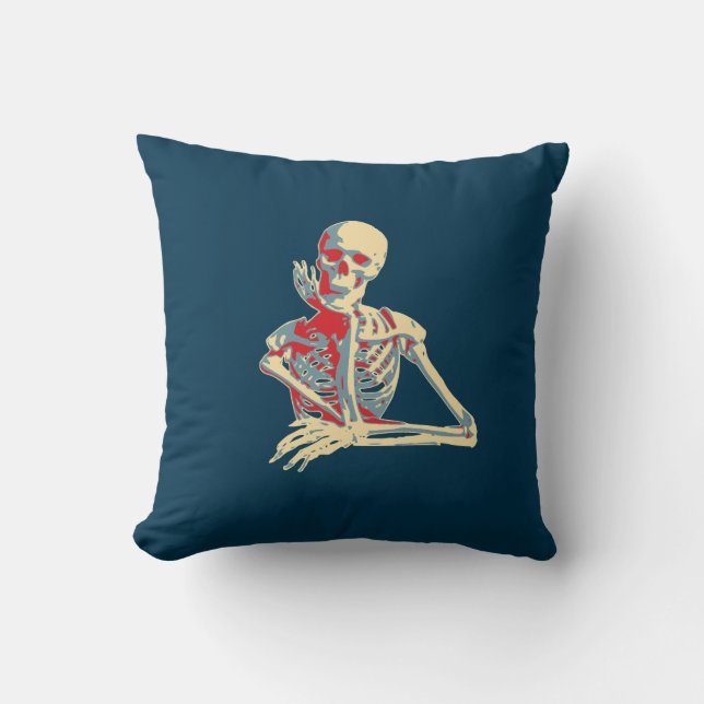 Coussin Skeleton rétro (Recto)