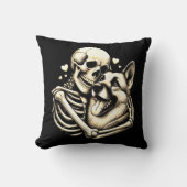 Coussin Skeleton serrant chien Halloween berger allemand (Recto)