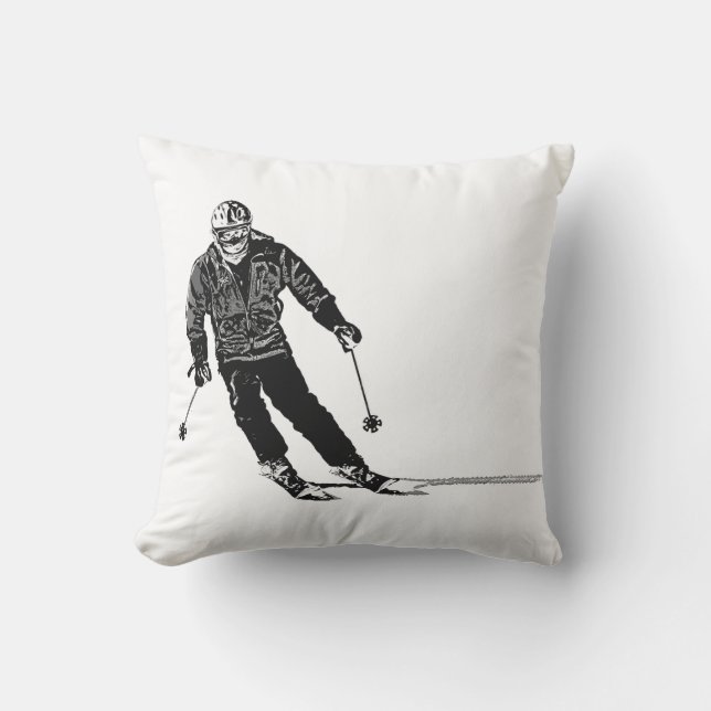 Coussin Ski de vacances - Ski de descente (Recto)