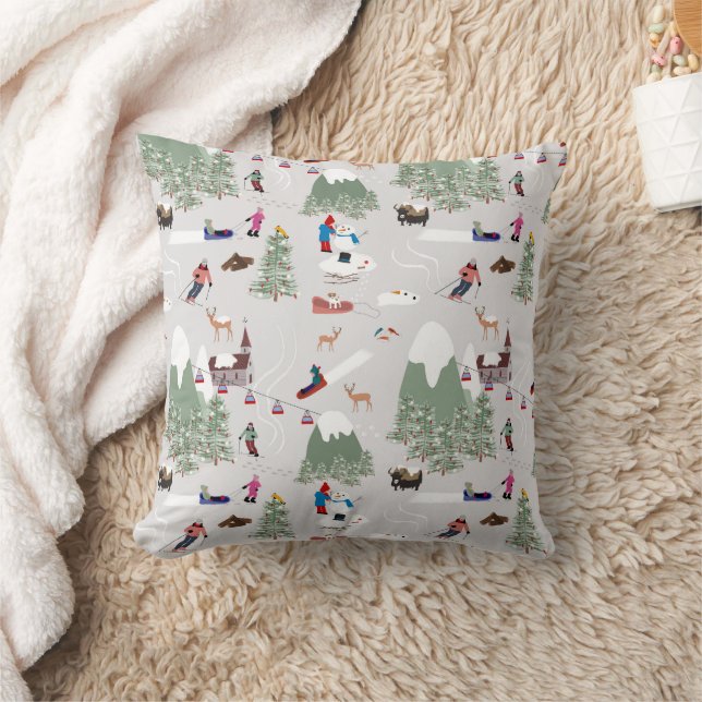 Coussin Ski d'hiver Ski de montagne Paysage (Couverture)