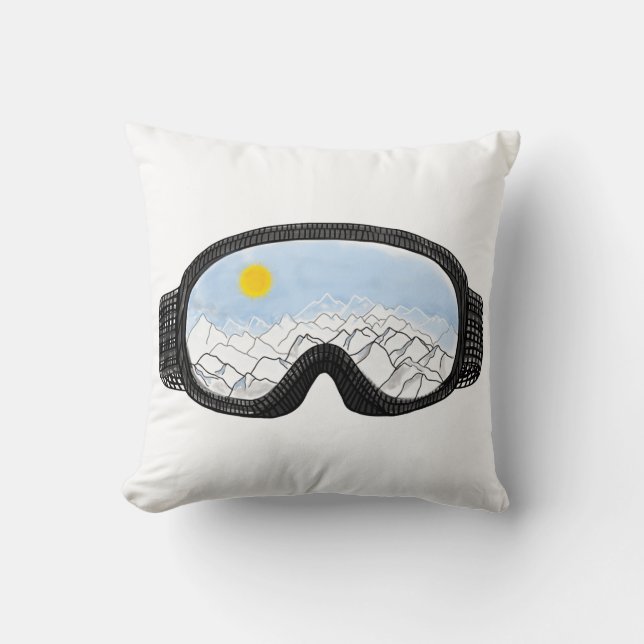 Coussin Ski Goggles Mountain View Illustration (Recto)