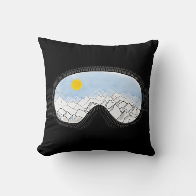 Coussin Ski Goggles Mountain View Illustration (Recto)