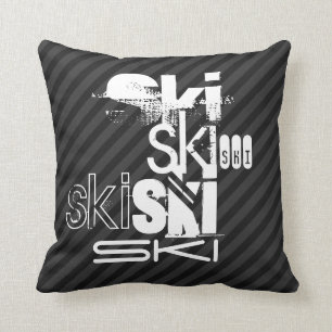 Coussin Ski ; Gris Noir & Sombre
