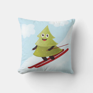 Coussin Ski Pine Arbre Cute Sports Neige hiver