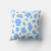 Coussin Sky Blue Cow Print Decorative Pillow (Verso)
