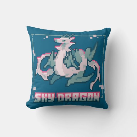 Coussin Sky Dragon, Pixel Art, pixel (Recto)