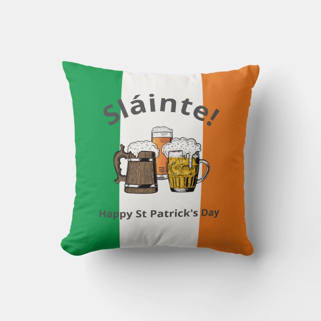Coussin Sláinte ! HAPPY JOUR DE LA SAINT PATRICK Cartoon B (Recto)