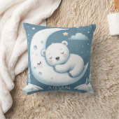 Coussin Sleeping Bear Personalized Baby Name  (Couverture)