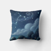 Coussin Sleeping Cat on Moon Nursery Throw Pillow (Verso)