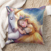 Coussin Sleeping Girl Unicorn Dreamscape (Couverture)
