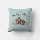 Coussin Sleeping Teddy Bear Throw Pillow (Verso)