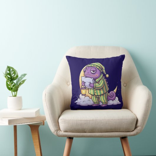 Coussin Sleepy Chameleon Wall Clock – Dreamy & Whimsical T (Chaise)