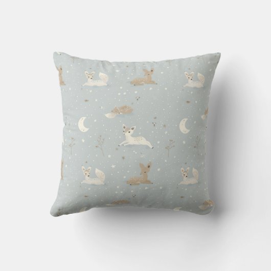 Coussin Sleepy Fawn Night Throw Pillow (Verso)