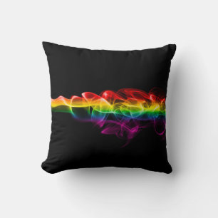 Coussin SlipperyJoe's fumée vif arc-en-ciel célébré