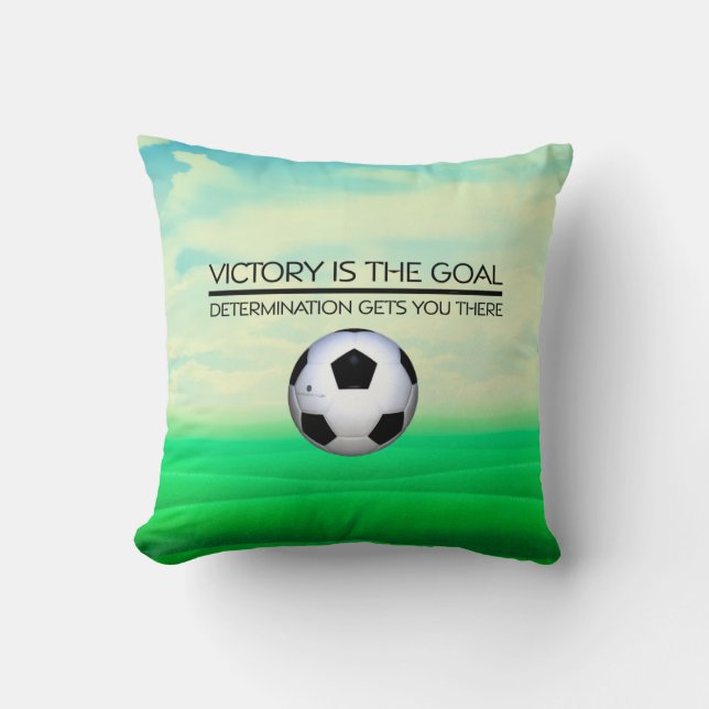 Coussin Slogan SUPÉRIEUR de victoire du football (Recto)