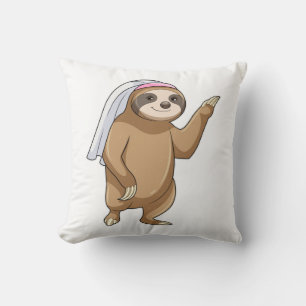 Coussin Sloth as Bride with Veil