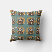 Coussin Sloth Écoute de la musique (Verso)