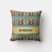Coussin Sloth Écoute de la musique (Recto)