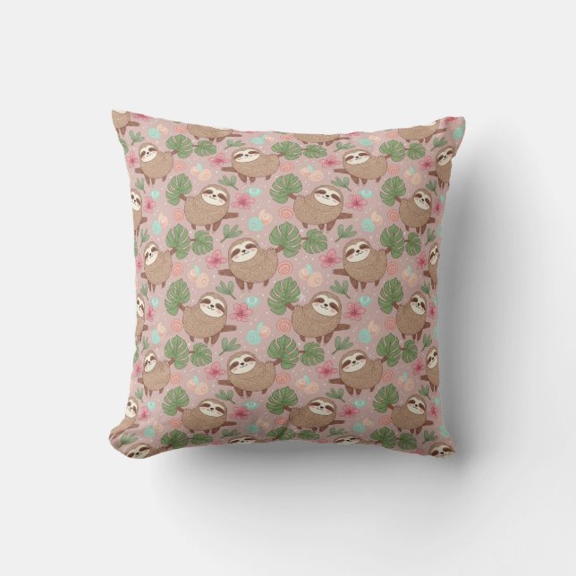 Coussin Sloth Tropical Dream (Recto)