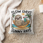 Coussin Slow Days Sunny Vibes Sloth Hammock Trop (Couverture)
