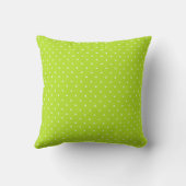 Coussin Small Lime Green and White Polka Dots Throw Pillow (Verso)