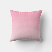 Coussin Small White Polka Dots-Ombre Pink Throw Pillow (Verso)