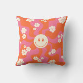 Coussin Smile - rose, orange et crème (Verso)