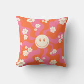 Coussin Smile - rose, orange et crème (Recto)