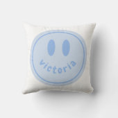 Coussin smiley visage personnalisé nom joyeux sourire (Verso)