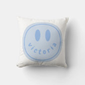 Coussin smiley visage personnalisé nom joyeux sourire (Recto)