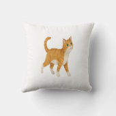 Coussin Smiling Orange Cat Decorative Pillow (Verso)