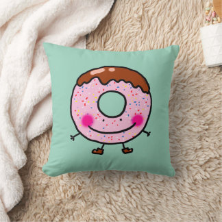 Coussin Smiling Sprinkle Donut Character Art