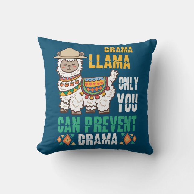 Coussin Smokey the Llama Only You Can Prevent Drame (Recto)