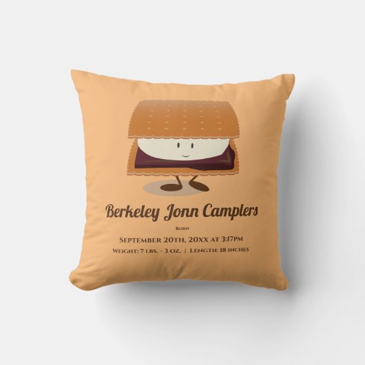 Coussin S'more Caractère Brown blanc dessin bébé naissance (Recto)