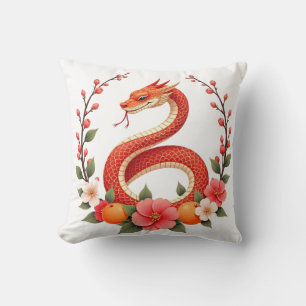 Coussin Snake année chinoise mignonne rire
