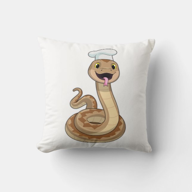 Coussin Snake as Cook avec Chef casquette (Recto)