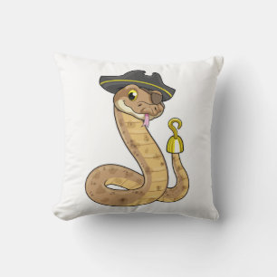 Coussin Snake as Pirate with Hook Hand & Eye patch
