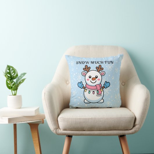 Coussin Snow Much Fun | Cute Winter Pillow (Chaise)