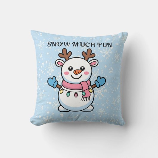 Coussin Snow Much Fun | Cute Winter Pillow (Recto)