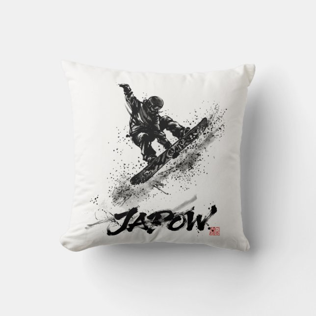 Coussin Snowboard Brush Art - Snowboarder Grab (Recto)