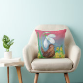 Coussin Snowdrop & wren oiseau convoquer la pépinière de p (Chaise)