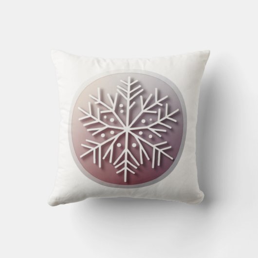 Coussin Snowflake Ornament Icon – Winter Holiday Design  (Verso)