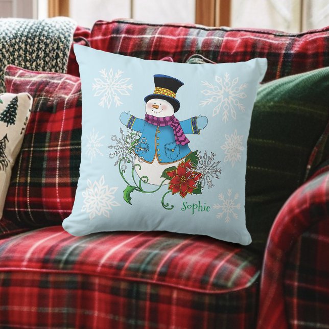 Coussin Snowflakes Poinsettia (Créateur téléchargé)
