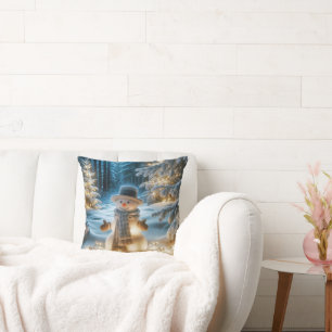 Coussin Snowman Avec Lumières De Noël
