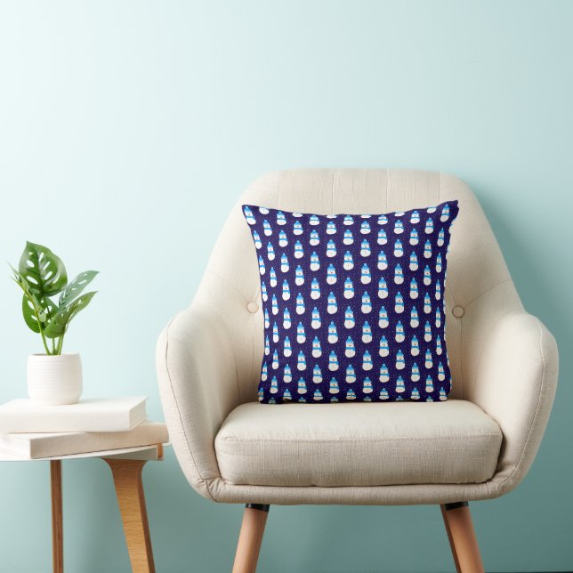 Coussin Snowman bleu dans Flurry (Chaise)