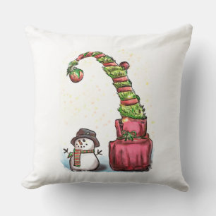 Coussin Snowman de Noël avec ornement