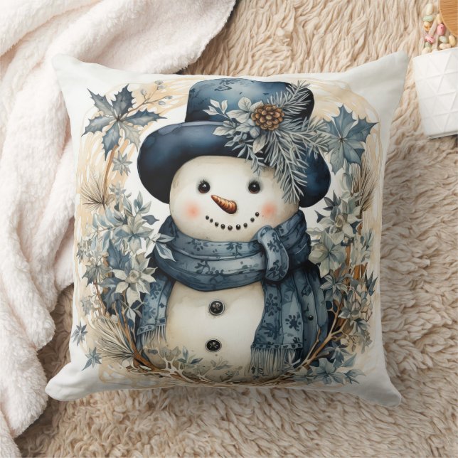 Coussin Snowman en bleu (Couverture)