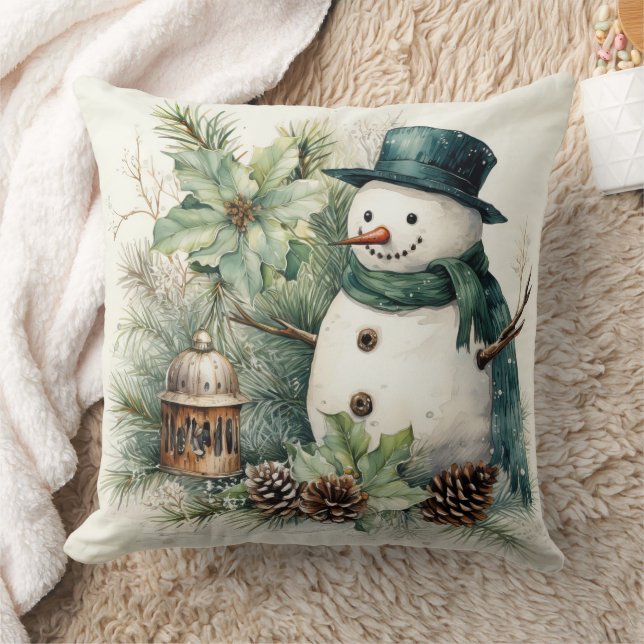 Coussin Snowman en vert (Couverture)