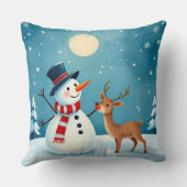 Coussin Snowman et rennes joyeux (Verso)